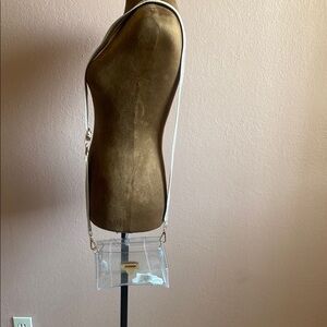 Transparent Crossbody Bag with White Strap